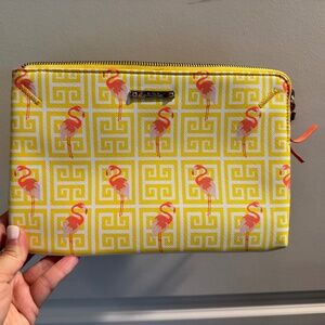 Stella and Dot Flamingo zippered / clutch pouch